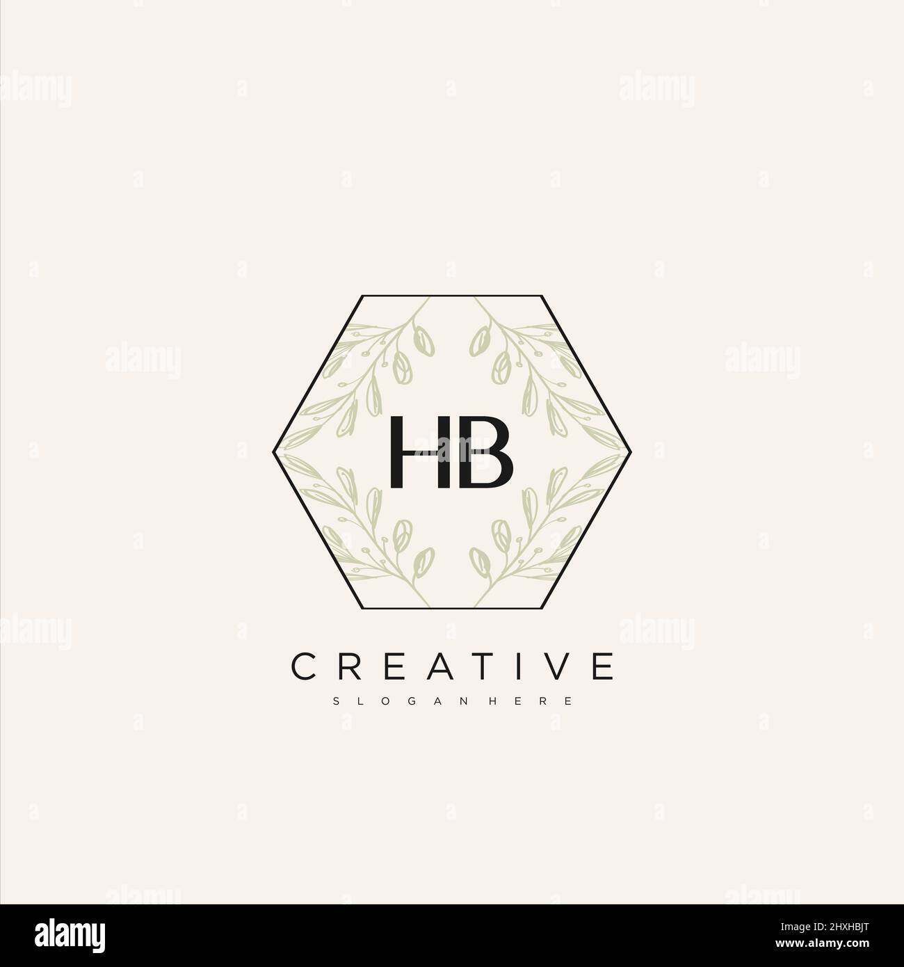 HB Initial Letter Flower Logo Template Vector premium vector Stock Vector