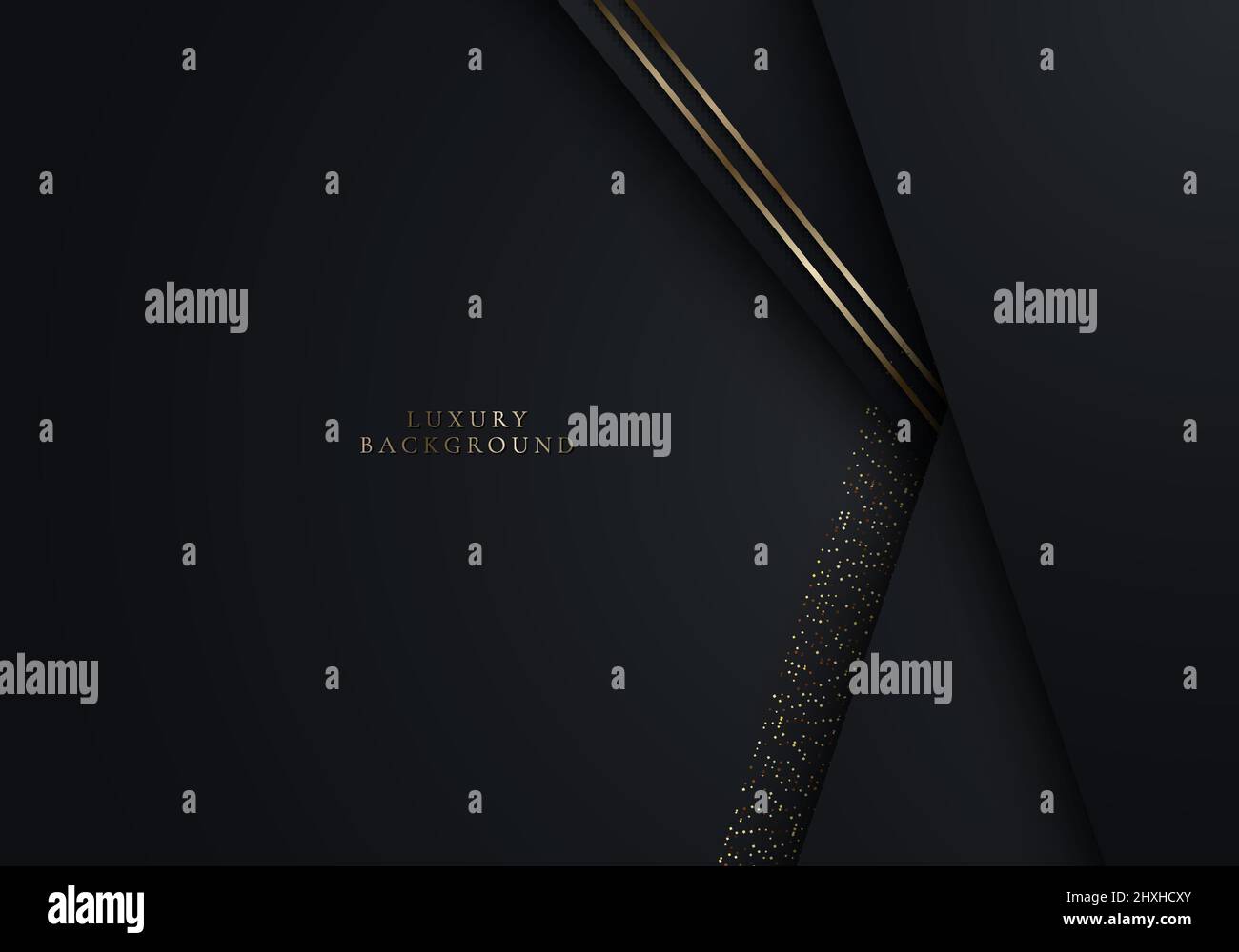 3D modern luxury template design black and gold stripes with golden ...