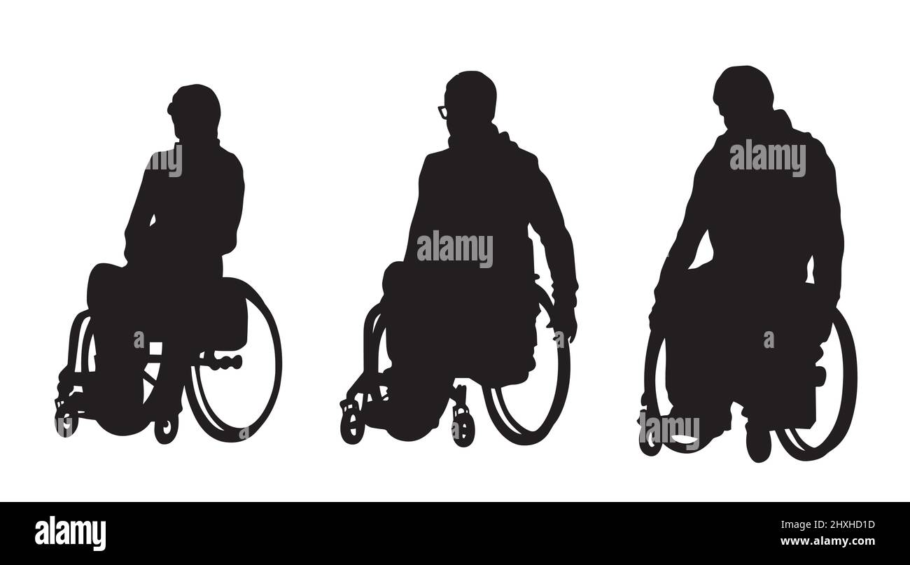 Man Woman In Wheelchair Silhouette High Resolution Stock Photography ...