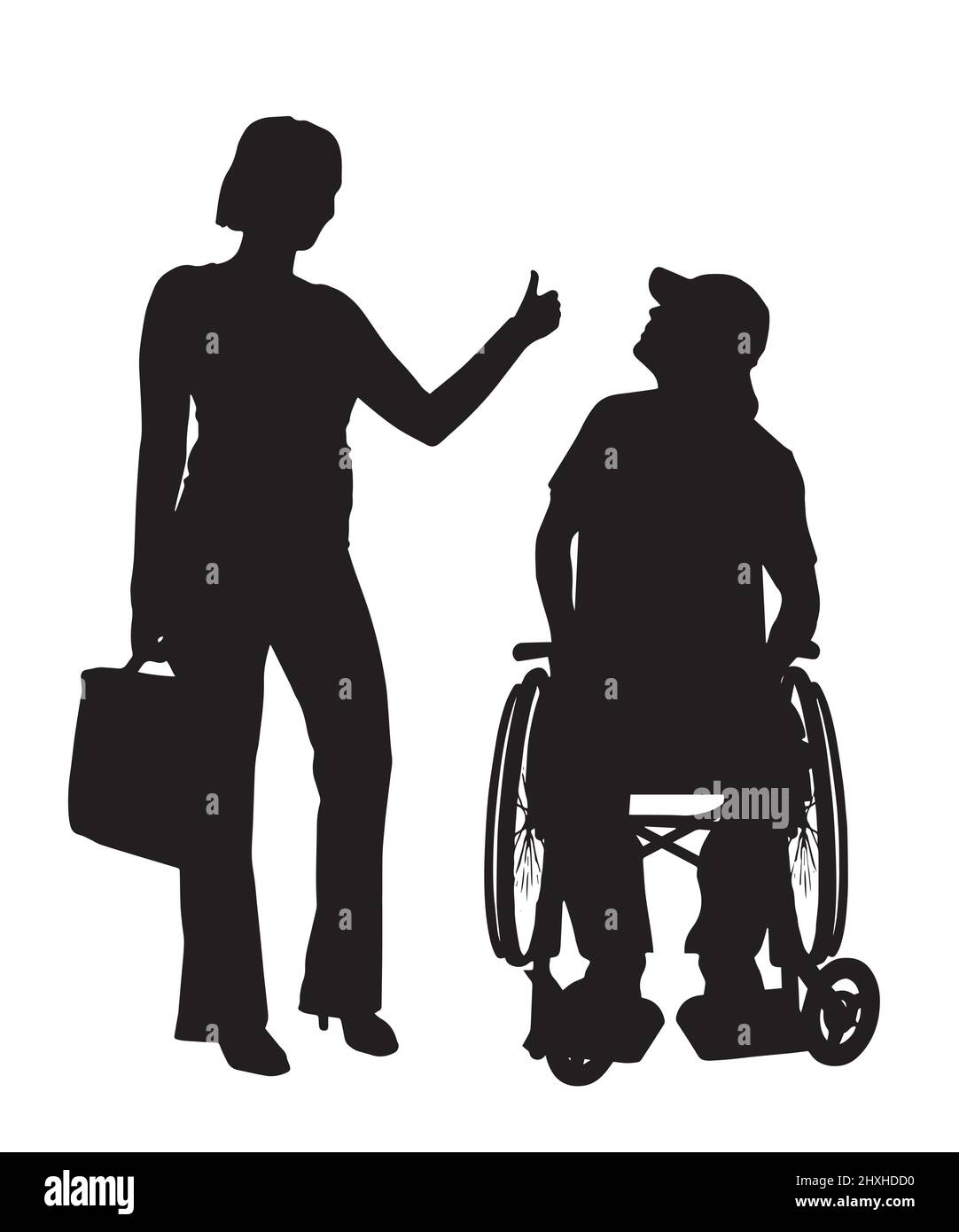 Man Woman In Wheelchair Silhouette High Resolution Stock Photography ...
