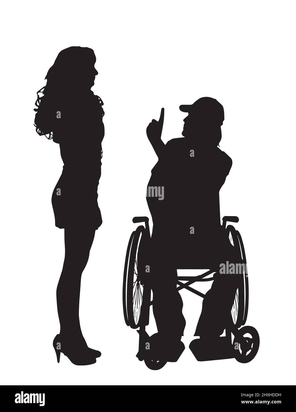 Woman In Wheelchair Silhouette Stock Vector Images - Alamy