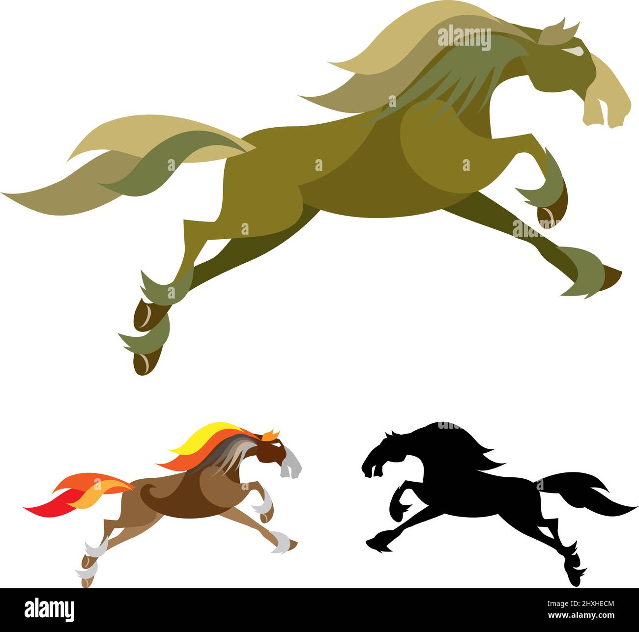 Vector Images of Horse Mascot Logo. Easy editable layered vector illustration. Stock Vector