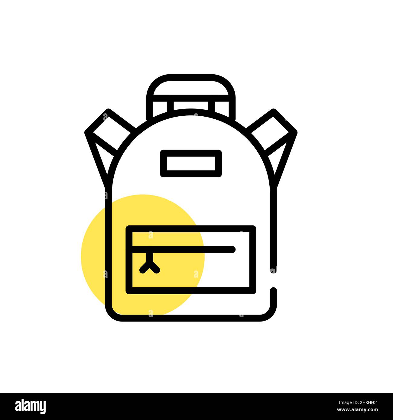 School backpack icon. Pixel perfect, editable stroke fun color Stock Vector