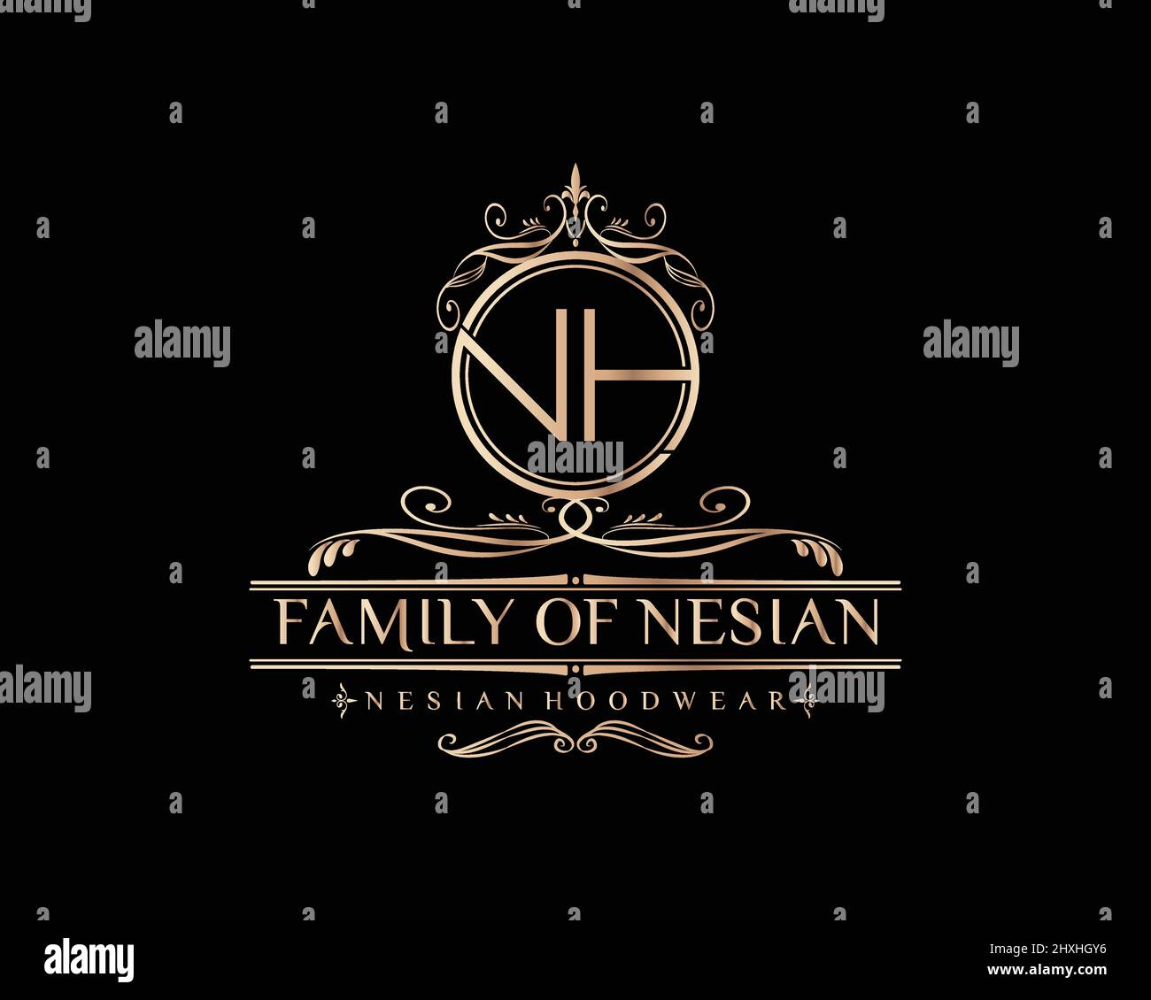 Letter NH Luxury Logo template in vector illustration Stock Vector
