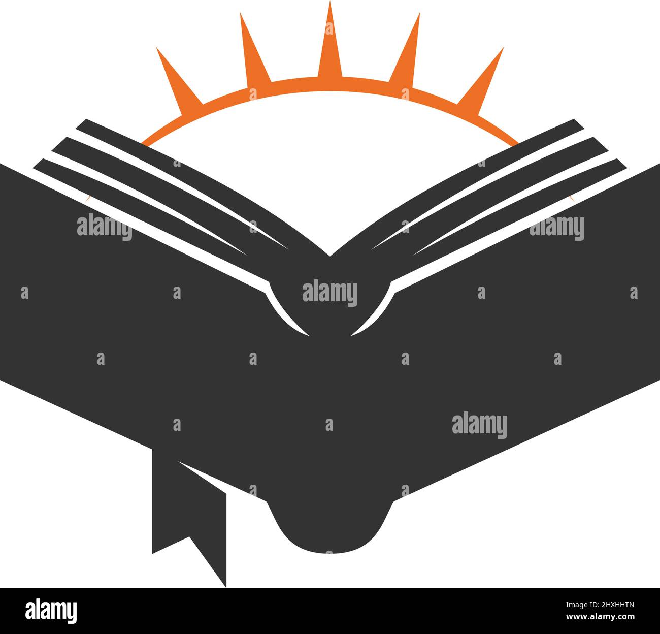 Book shine sun education logo Royalty Free Vector Image