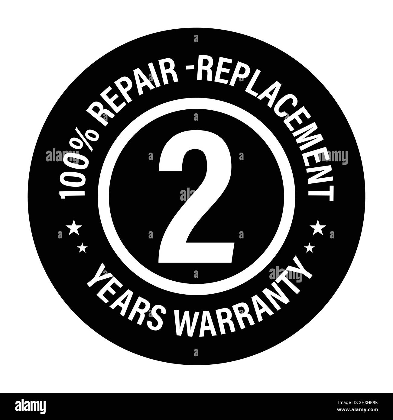 2 years repair and replacement warranty vector stamp. warranty abstract