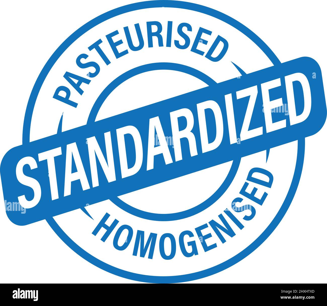 pasteurized, homogenized and standardized vector icon. processed milk ...