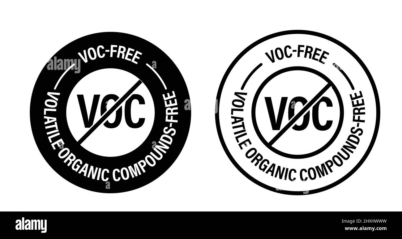 'volatile organic compounds-free' abstract. 'VOC free' vector icon, eco friendly Stock Vector
