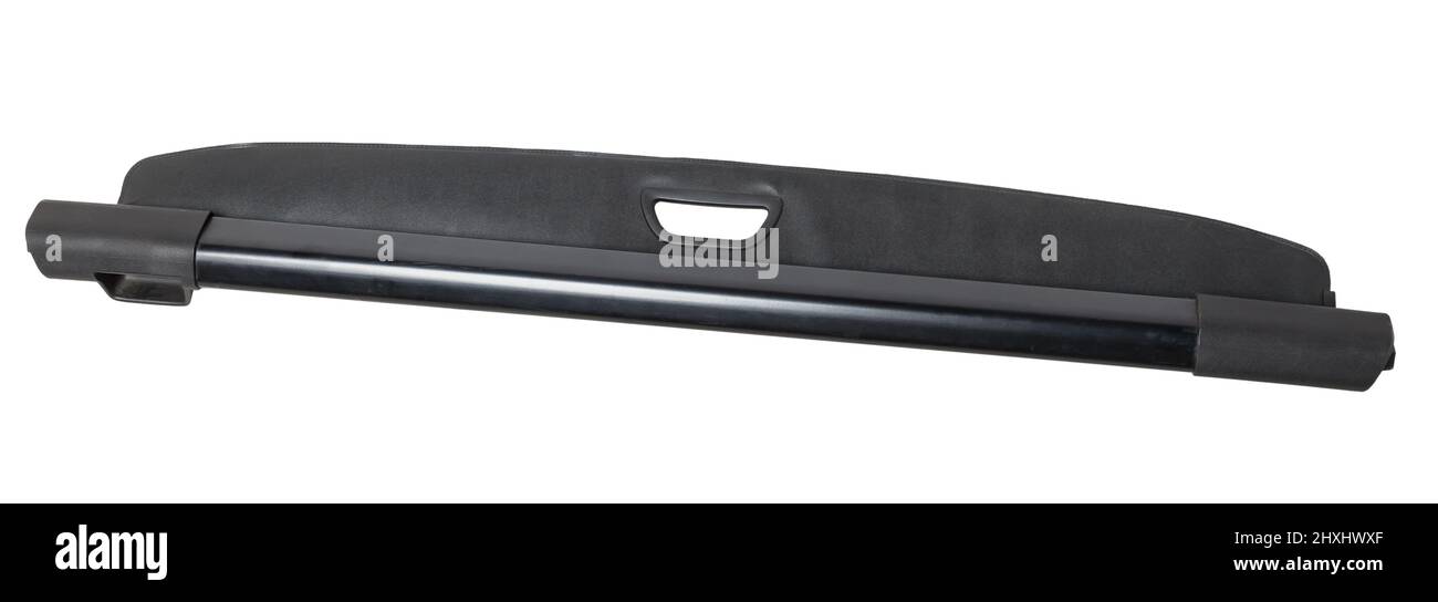 Black modern car trunk cover. Car design element. White background