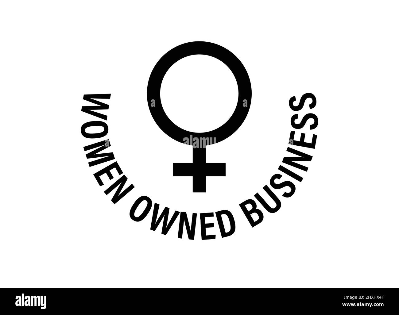 women owned business vector icon, black in color, simple logo Stock