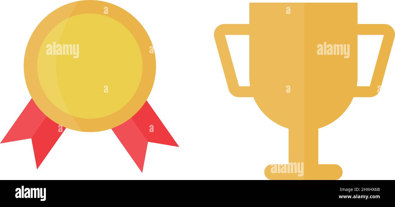 Gold trophy and medal. Editable vector Stock Vector Image & Art Alamy