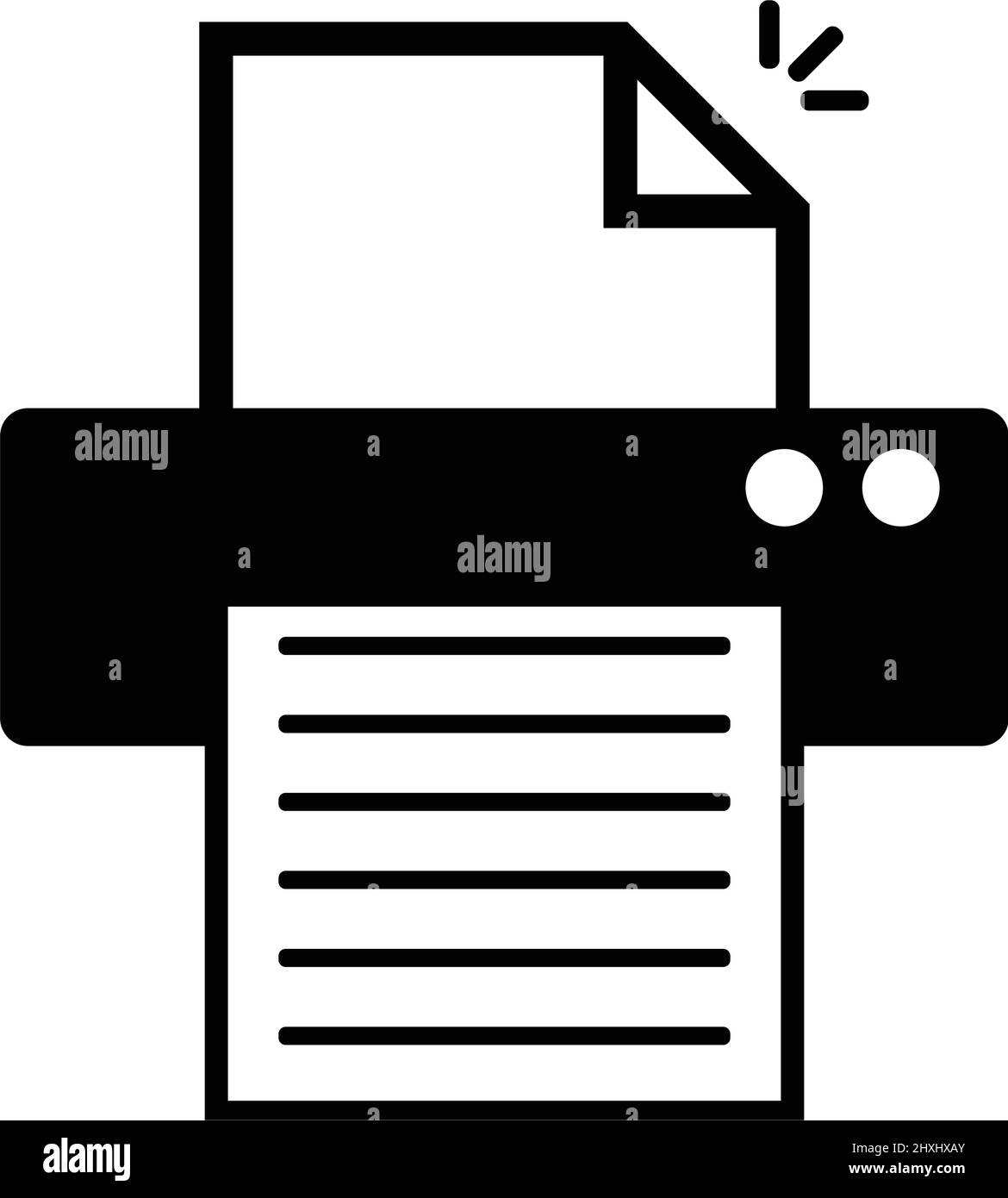 Pop printing press icon. Copy of document. Editable vector. Stock Vector
