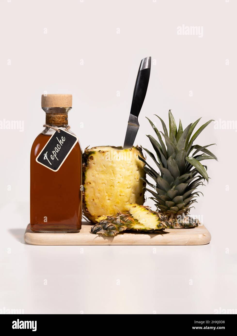 Tepache Mexican Fermented Pineapple Drink. Homebrewed effervescent