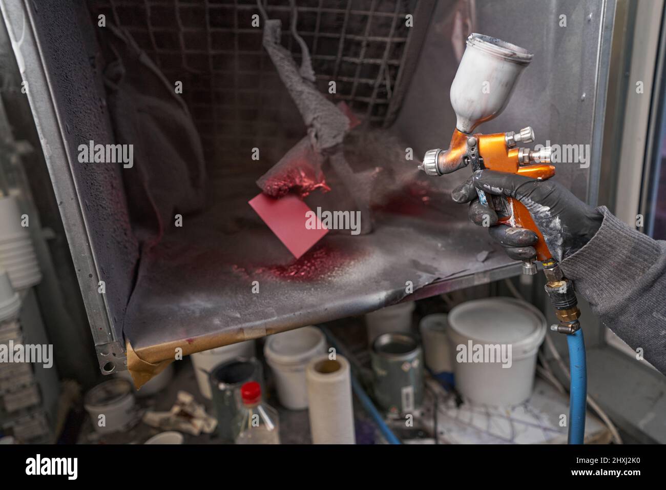 Trial staining, color testing in special chamber Stock Photo Alamy