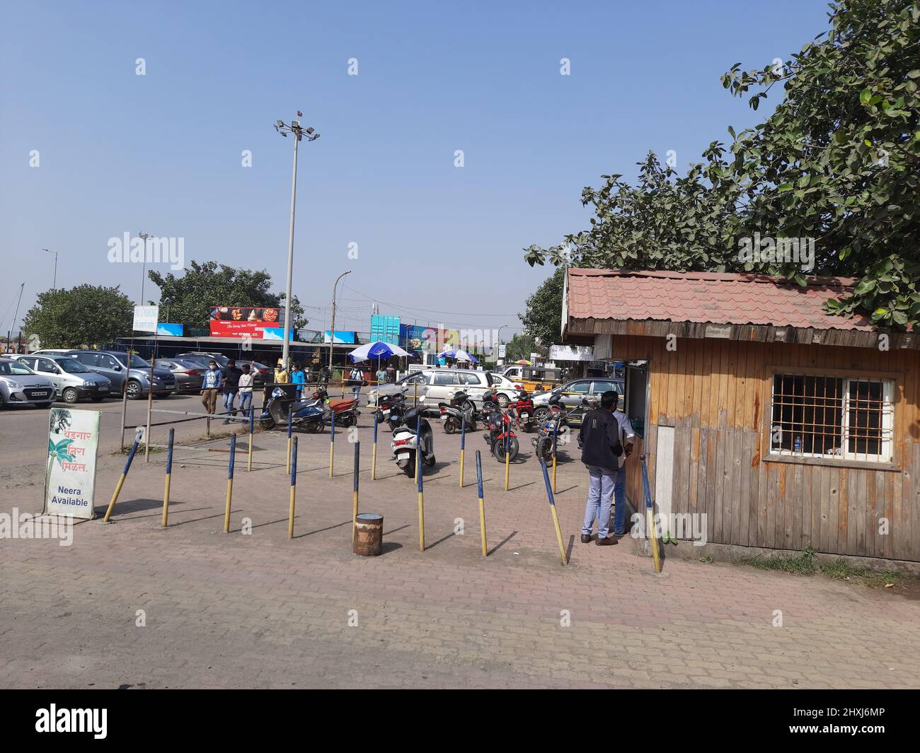 Parking lot at Mandva jetty near Alibag state Maharashtra India Stock Photo