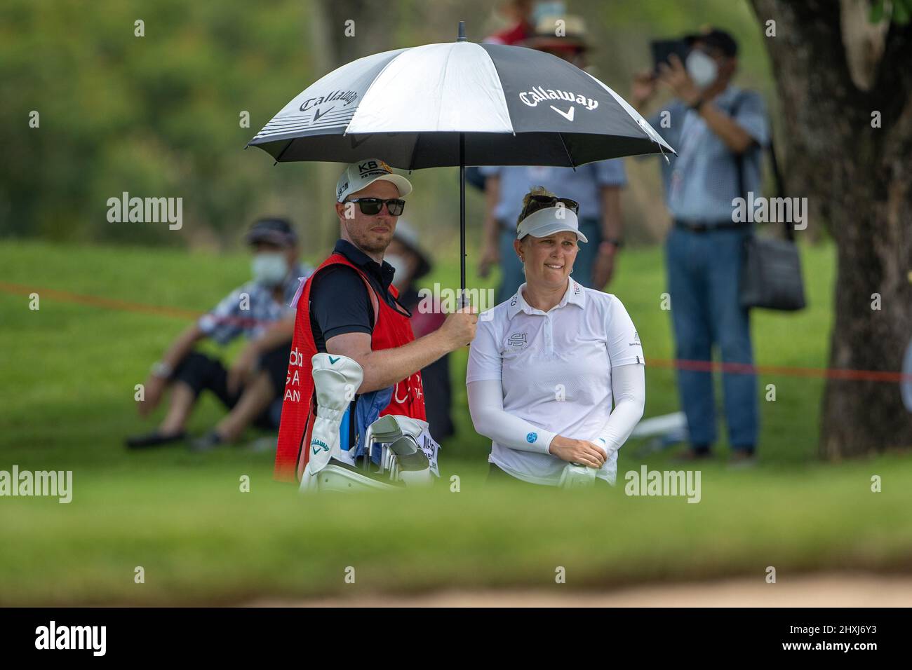 Pattaya Thailand - March 13: Nanna Koerstz Madsen from Denmark during the 4th and final day of The Honda LPGA Thailand at Siam Country Club Old Course on March 13, 2022 in Pattaya, Thailand (Photo by Peter van der Klooster/Orange Pictures) Credit: Orange Pics BV/Alamy Live News Stock Photo
