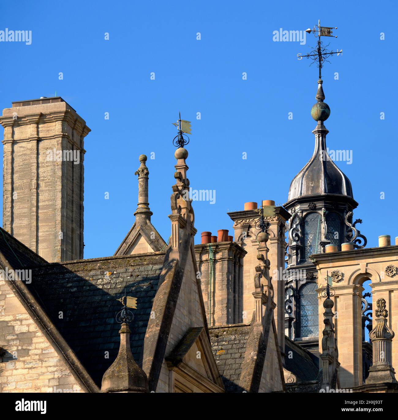 Crowded rooftop of the Oxford University Examination Centre Stock Photo ...
