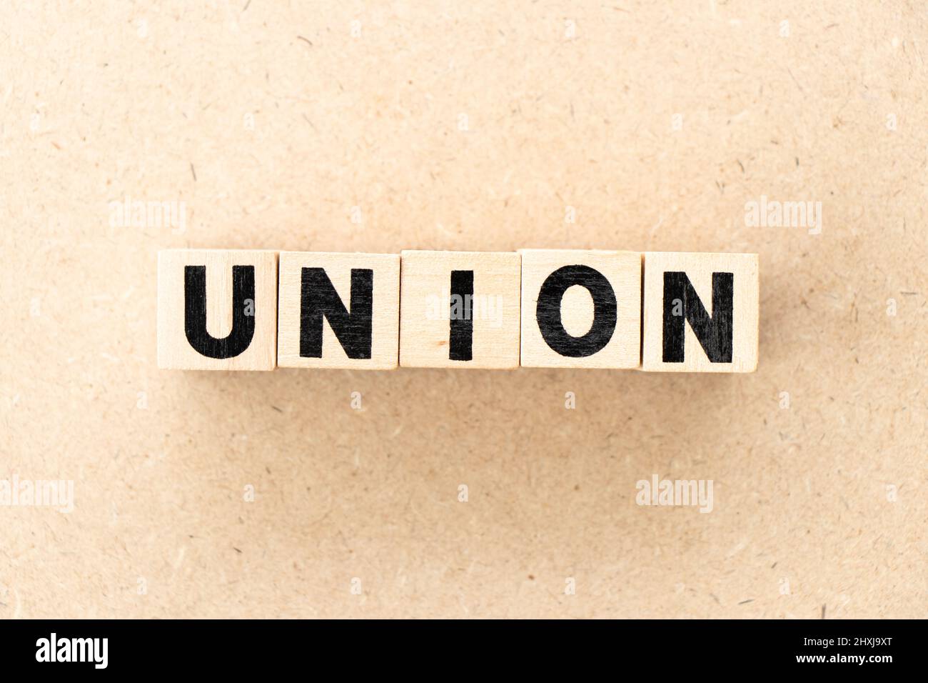 Alphabet letter block in word union on wood background Stock Photo Alamy Alphabet letter block in word union on wood background Stock Photo Alamy