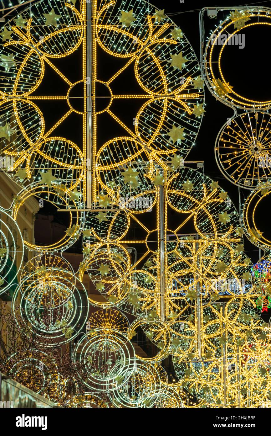 Street light decoration during the Annual Fallas Festival, Valencia