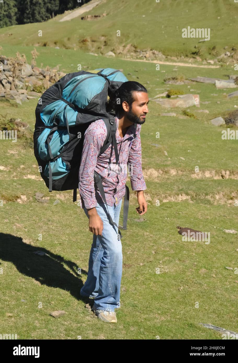 Indian people walking with bag hi-res stock photography and images - Alamy