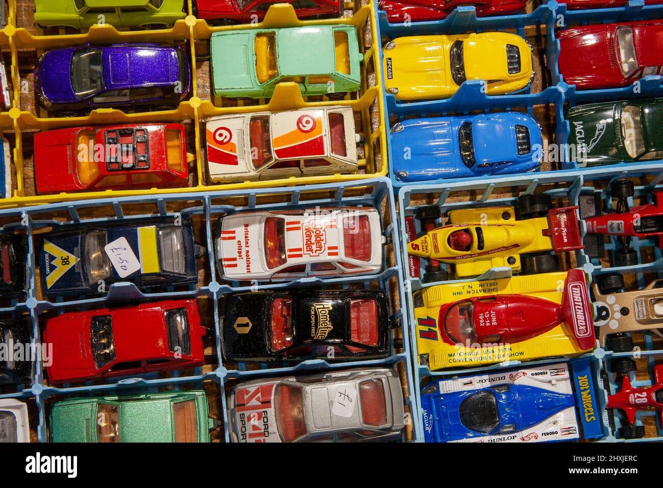 Vintage collectable British Matchbox motorcars, Dinky style toys for sale: Stock Photo