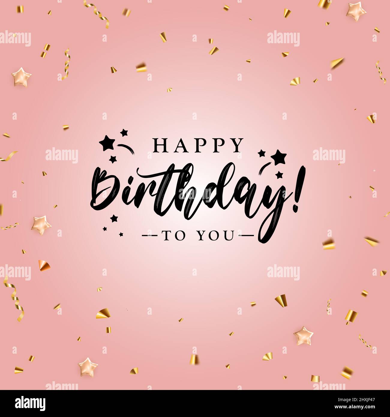 Happy Birthday party holiday background with golden confetti ...