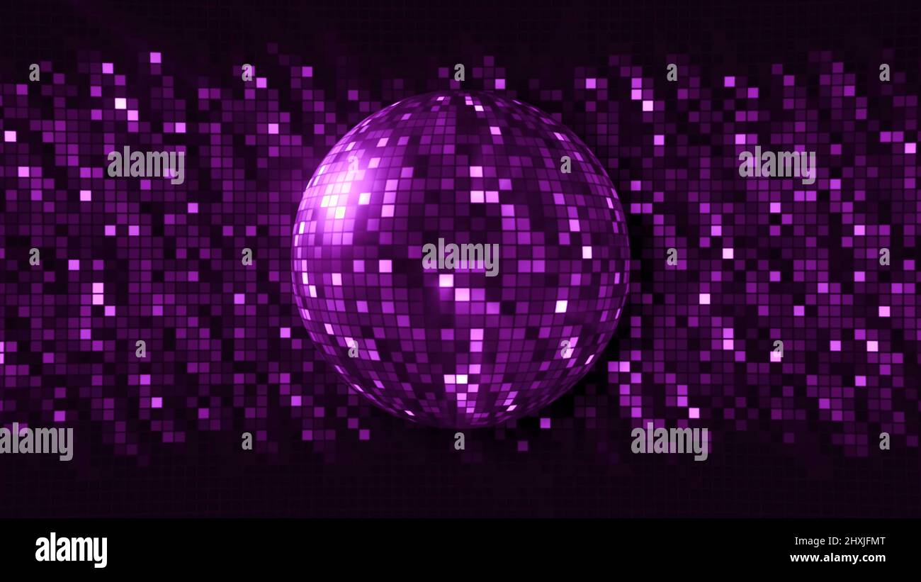 Beautiful shiny background with rotating disco ball. Motion. Bright