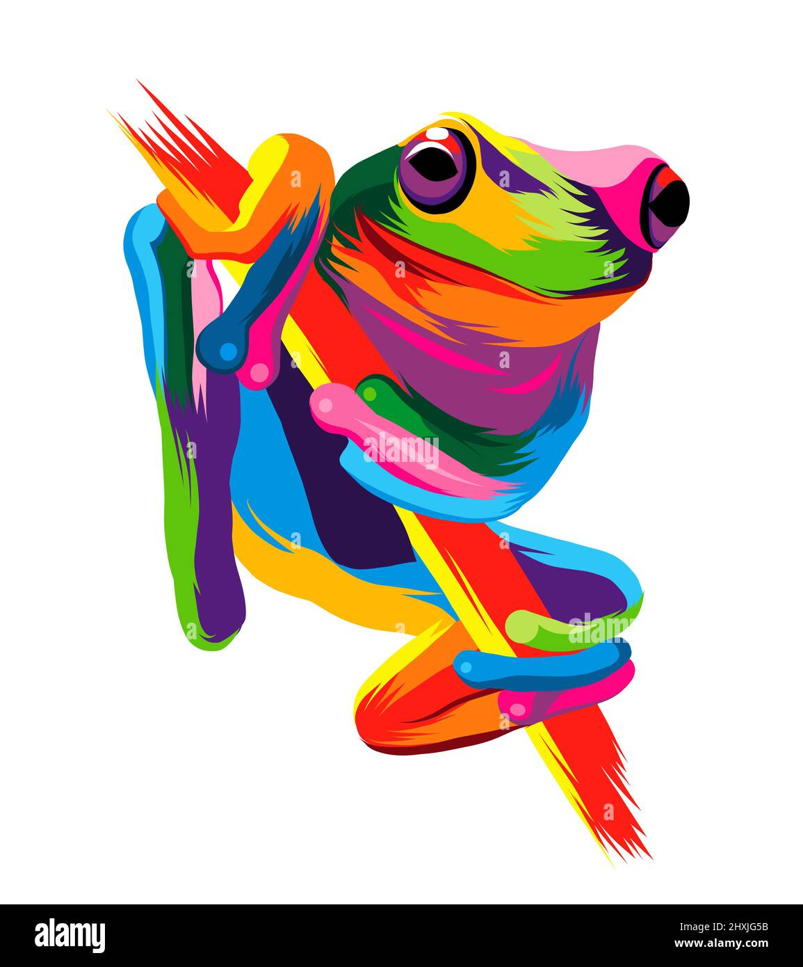 Little red tree frog Stock Vector Images - Alamy