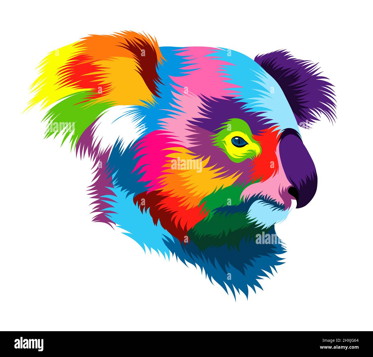 Abstract koala head portrait from multicolored paints. Colored drawing.  Vector illustration of paints Stock Vector Image & Art - Alamy