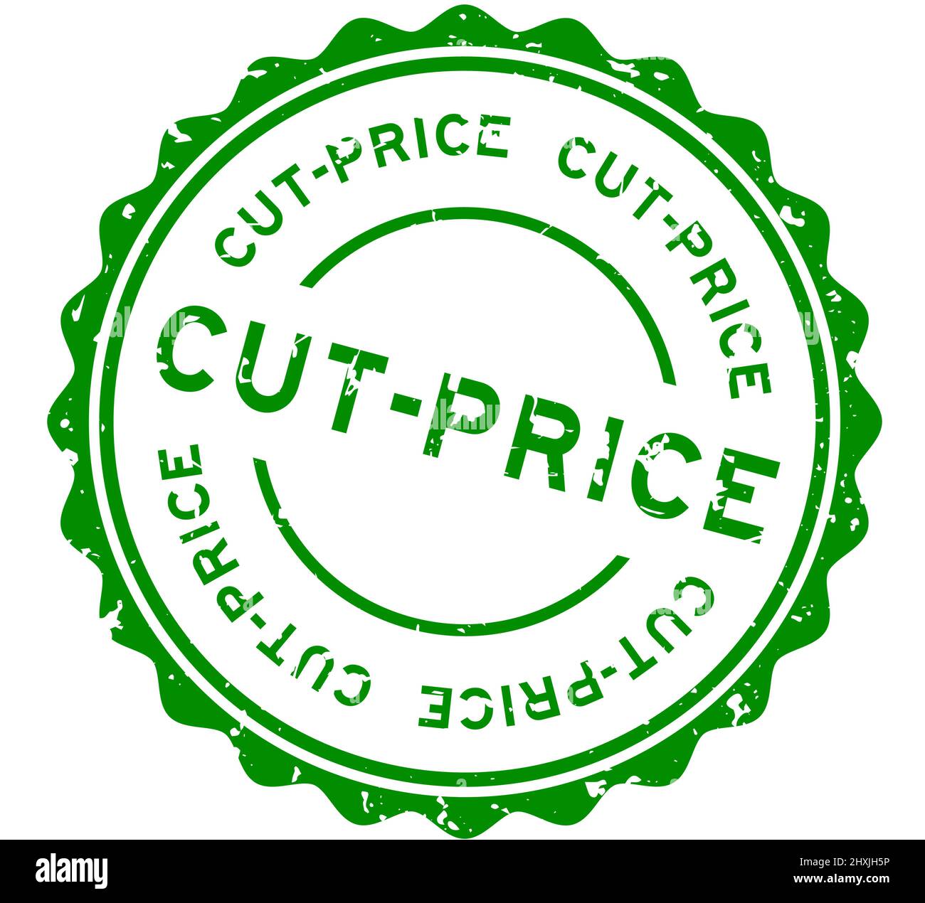 Grunge green cut price word round rubber seal stamp on white background Stock Vector Image & Art