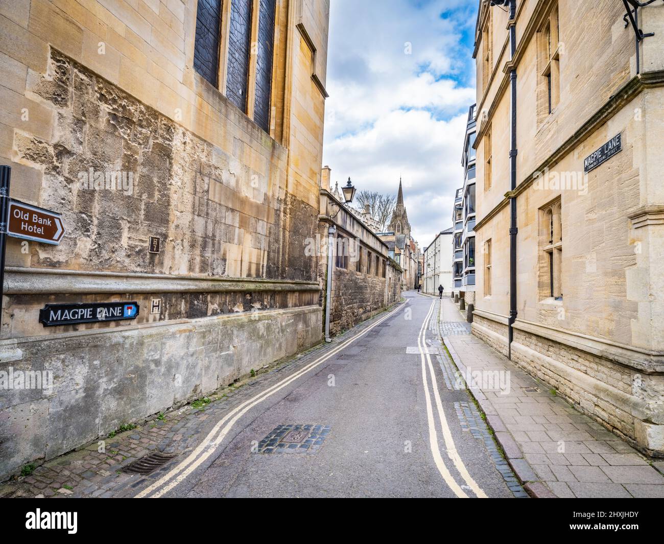 Magpie Lane in The University City of Oxford,  has a less than salubrious past. Known for it's prostitution. Stock Photo