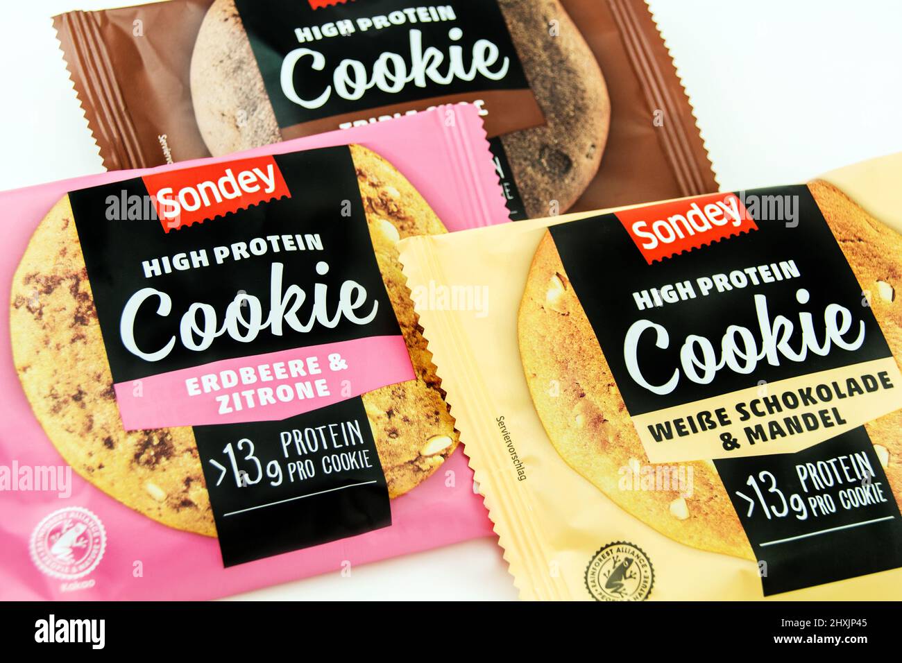 Hamburg, Germany February 20 2022 3 Various Sondey high protein