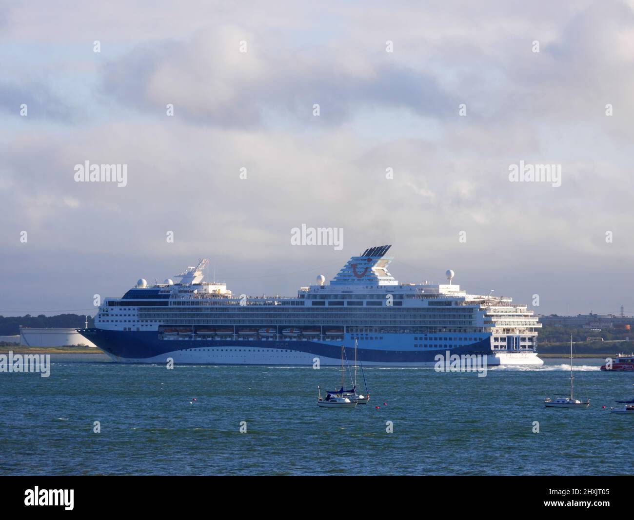 TUI cruise ship Marella Explorer leaves Southampton, Hampshire Stock