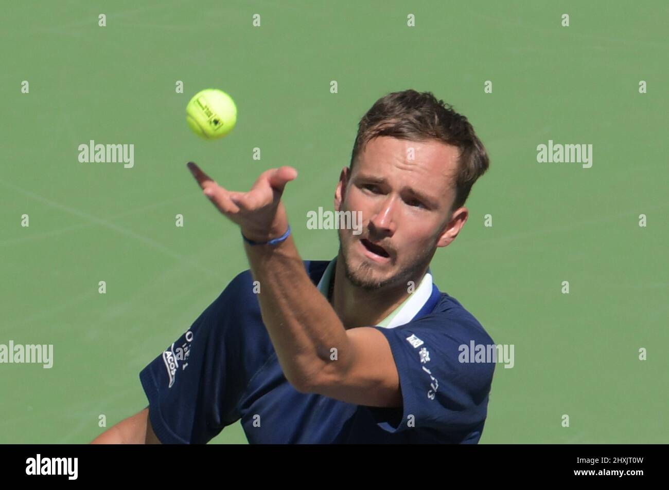 Daniil Medvedev (RUS) defeated Tomas Machac (CZE) 6-3, 6-2, at the BNP Paribas Open being played at Indian Wells Tennis Garden in Indian Wells, California on March 12, 2022: © Karla Kinne/Tennisclix/CSM Stock Photo
