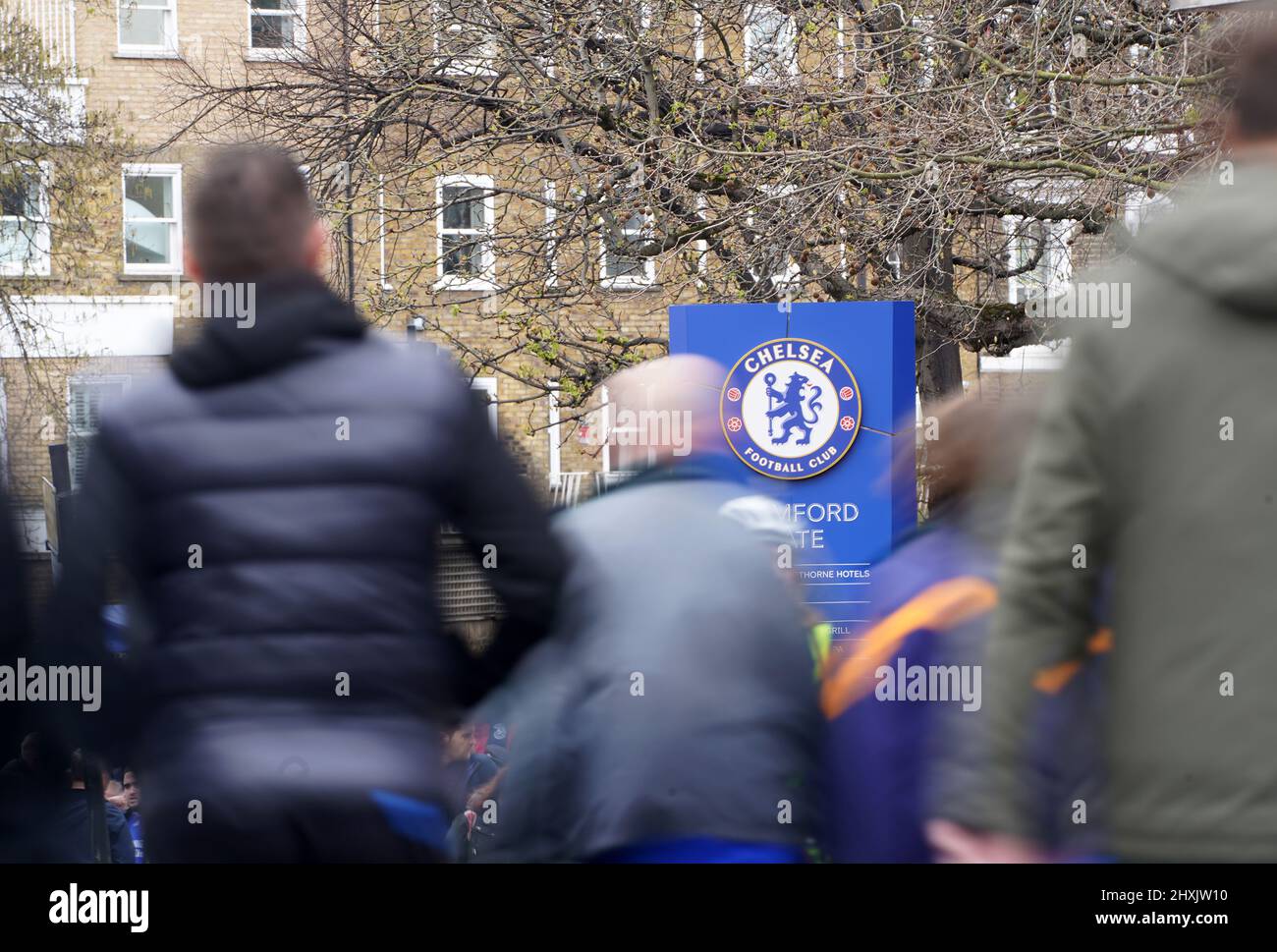 Fans arrive at Stamford Bridge, home of Chelsea FC, before their Premier  League match with Newcastle United. Picture date: Sunday March 13, 2022  Stock Photo - Alamy