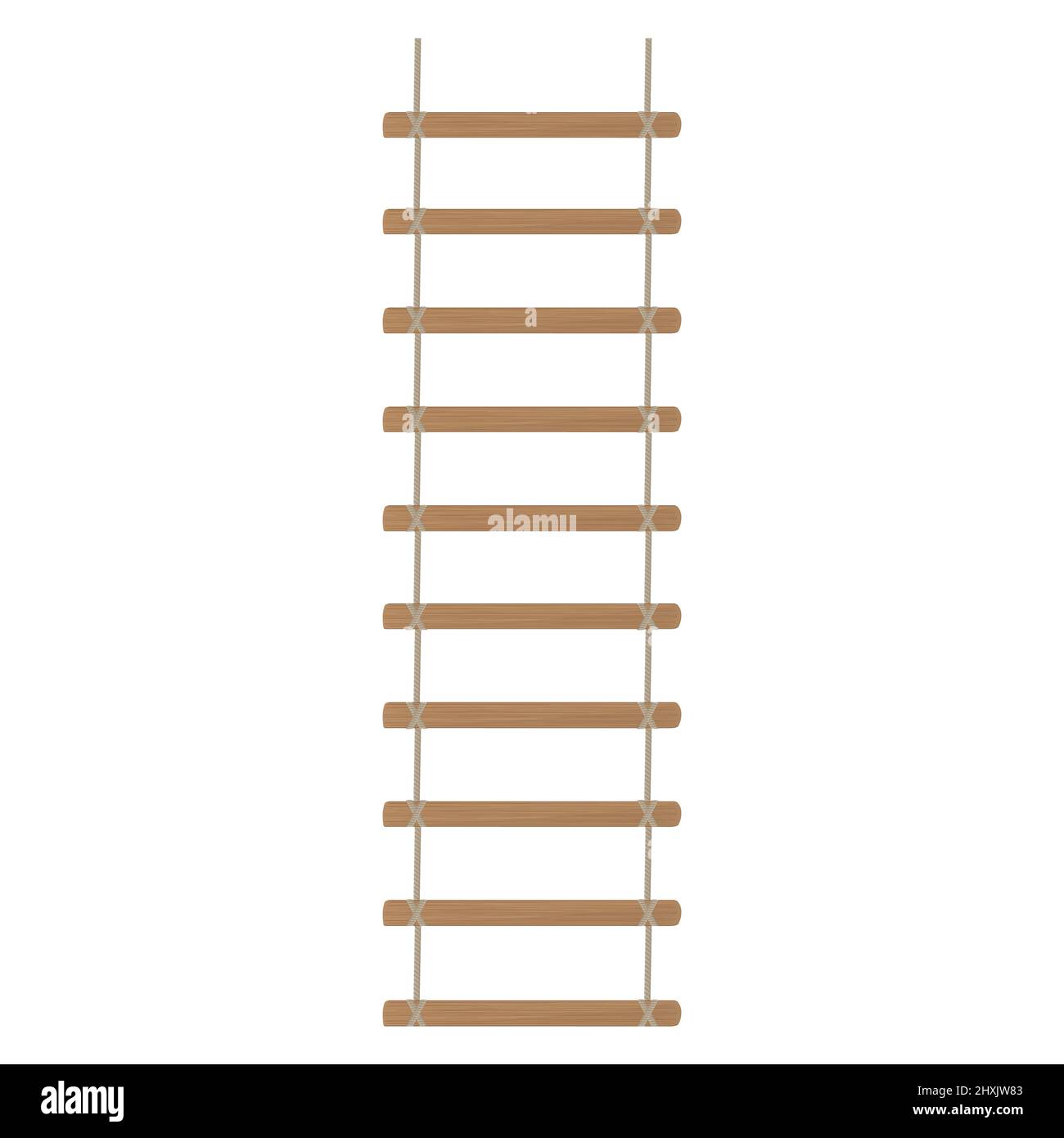 Rope ladder isolated on a white background. Color Vector illustration