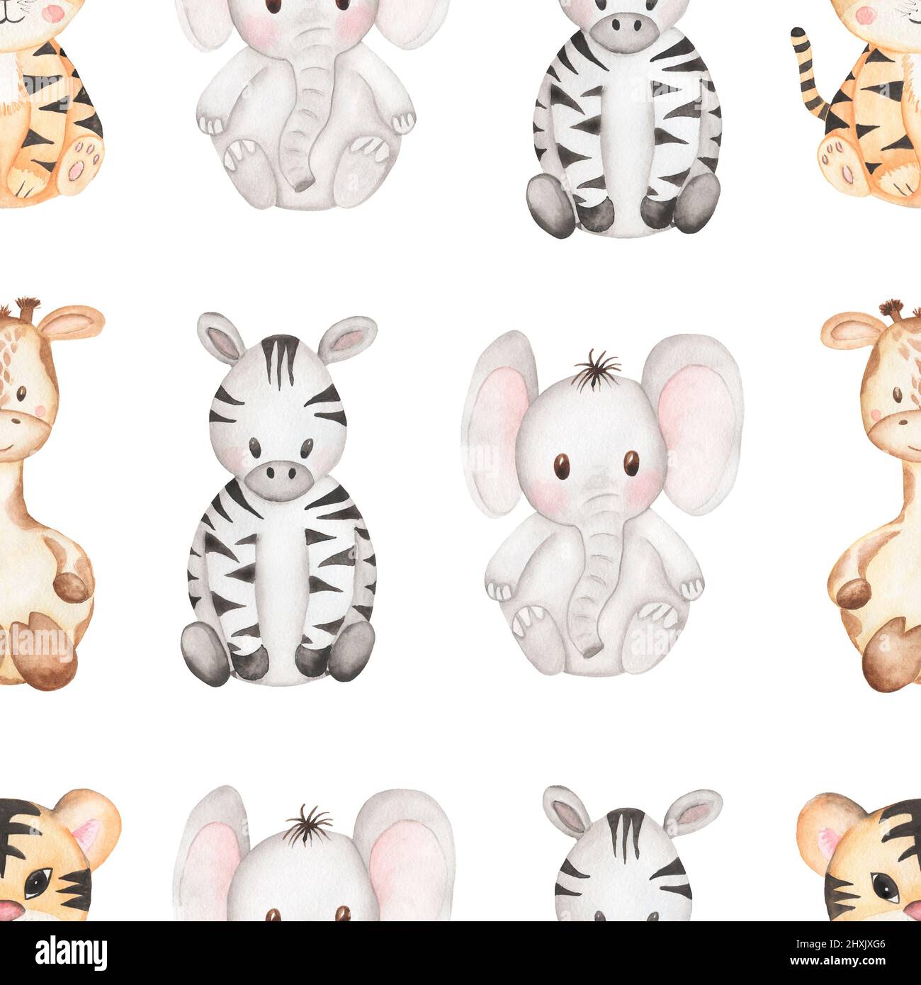 Watercolor Tropical Animals Repeat Paper, Baby elephant seamless pattern, cute zebra print, tiger pattern for fabric, printing design, scrapbook paper Stock Photo - Alamy Watercolor Tropical Animals Repeat Paper, Baby elephant seamless pattern, cute zebra print, tiger pattern for fabric, printing design, scrapbook paper Stock Photo - Alamy