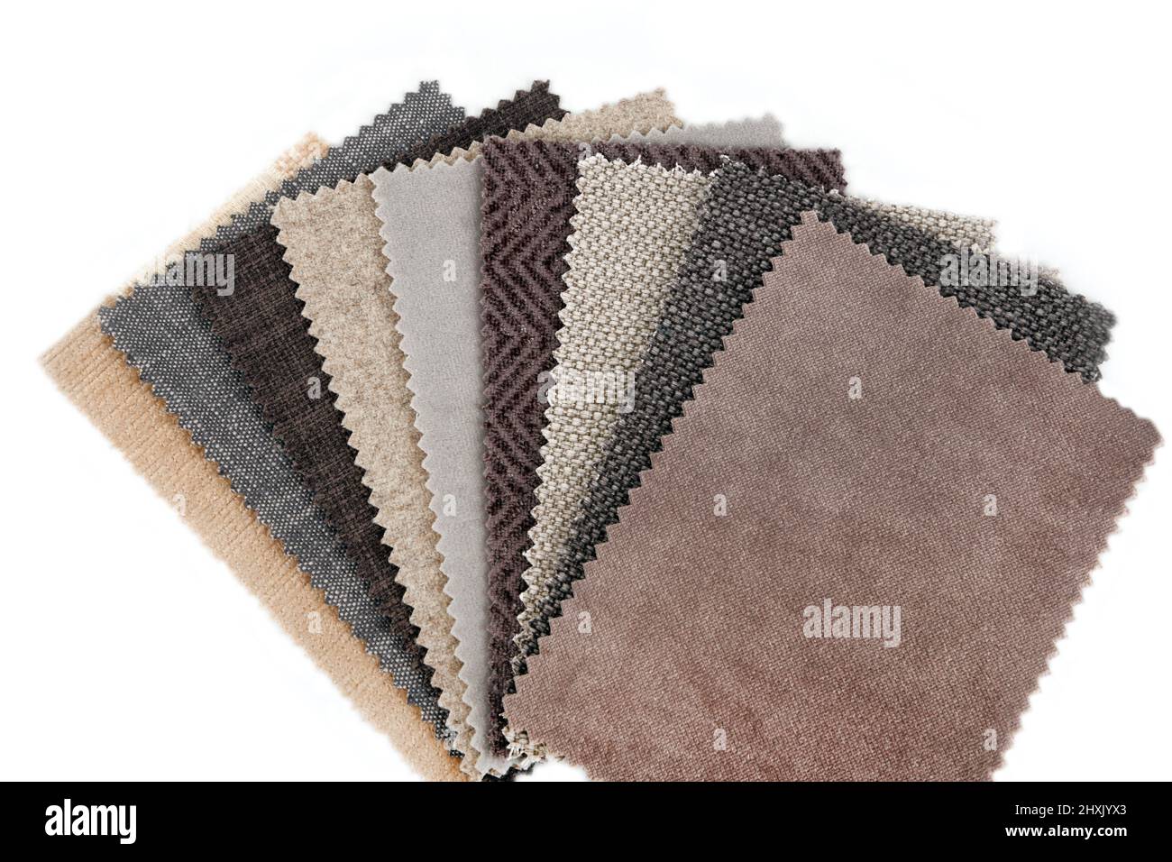 closeup of fabric swatches choice for interior design Stock Photo