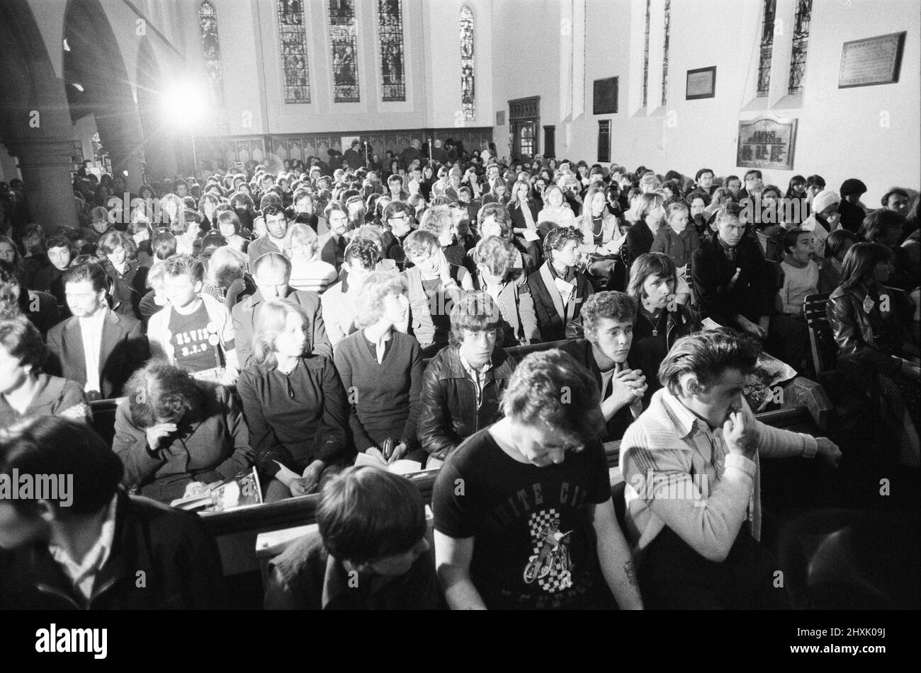 Elvis Presley Memorial Service, held at Christ Church in Cockfosters