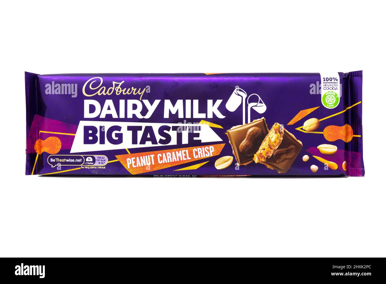 Cadbury Dairy Milk Big Taste Peanut Caramel Crisp Chocolate Bar Stock Photo