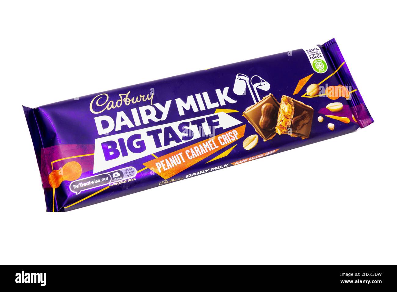 Cadbury Dairy Milk Big Taste Peanut Caramel Crisp Chocolate Bar Stock Photo