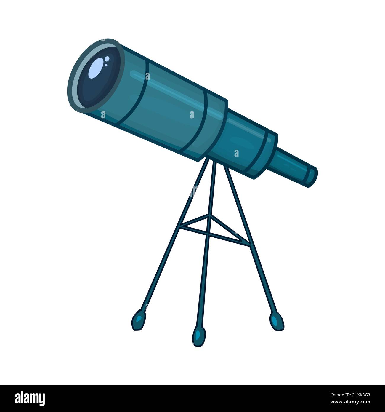 Cartoon telescope isolated on white background. Education and astronomy  tool.Science concept design.Special equipment for discovering night  sky.Vector Stock Vector Image & Art - Alamy