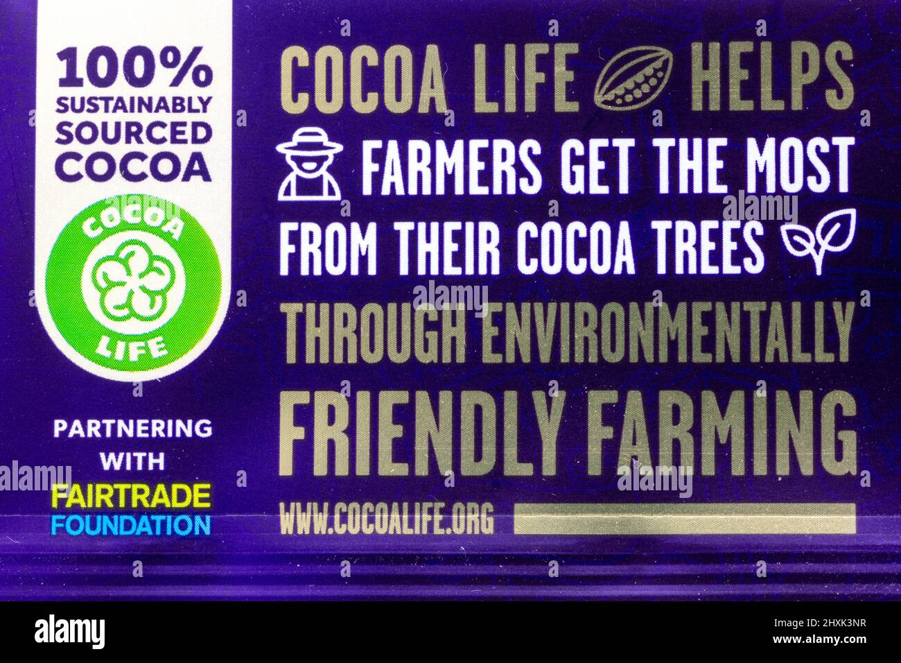 Cadbury Cocoa Life information Stock Photo Alamy