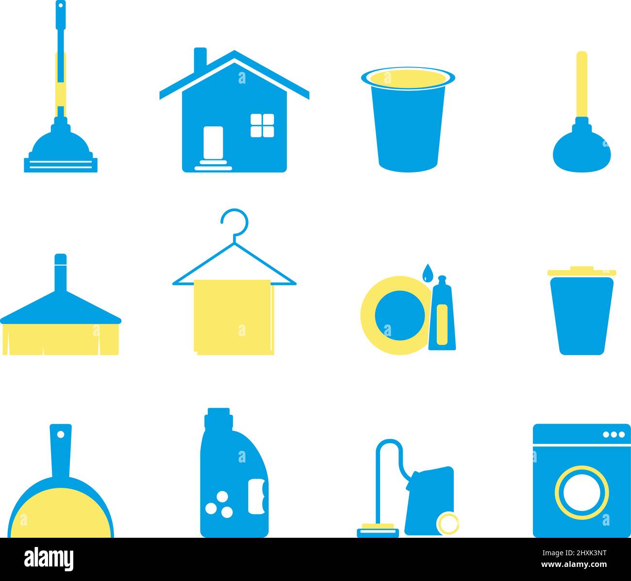 Collection of icons cleaning service and household chores. Illustration ...