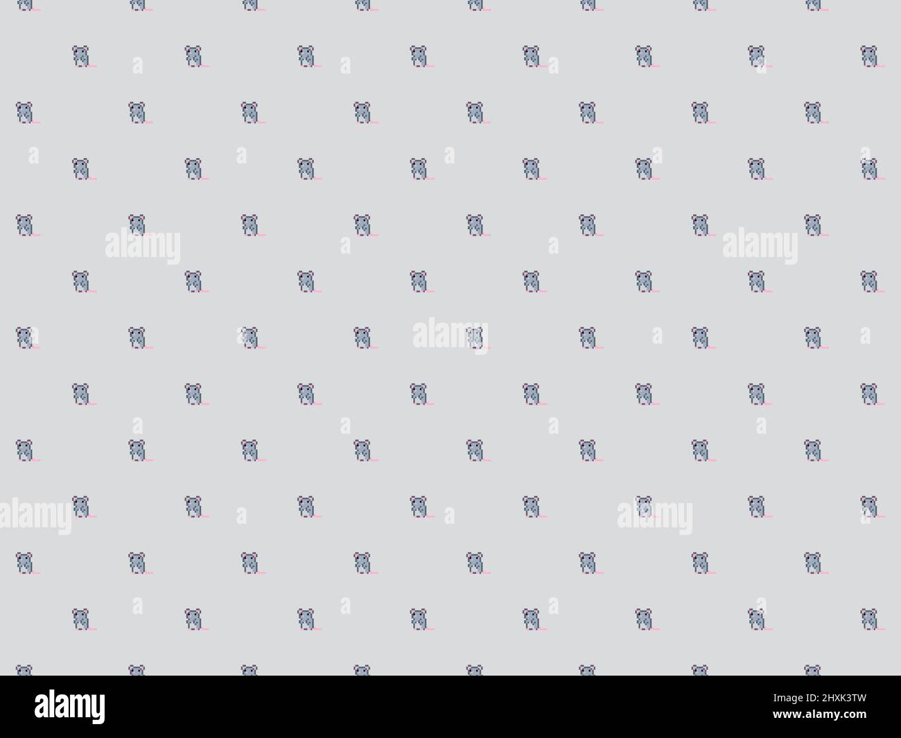 Cute pixel mouse background - high resolution seamless pattern Stock Photo