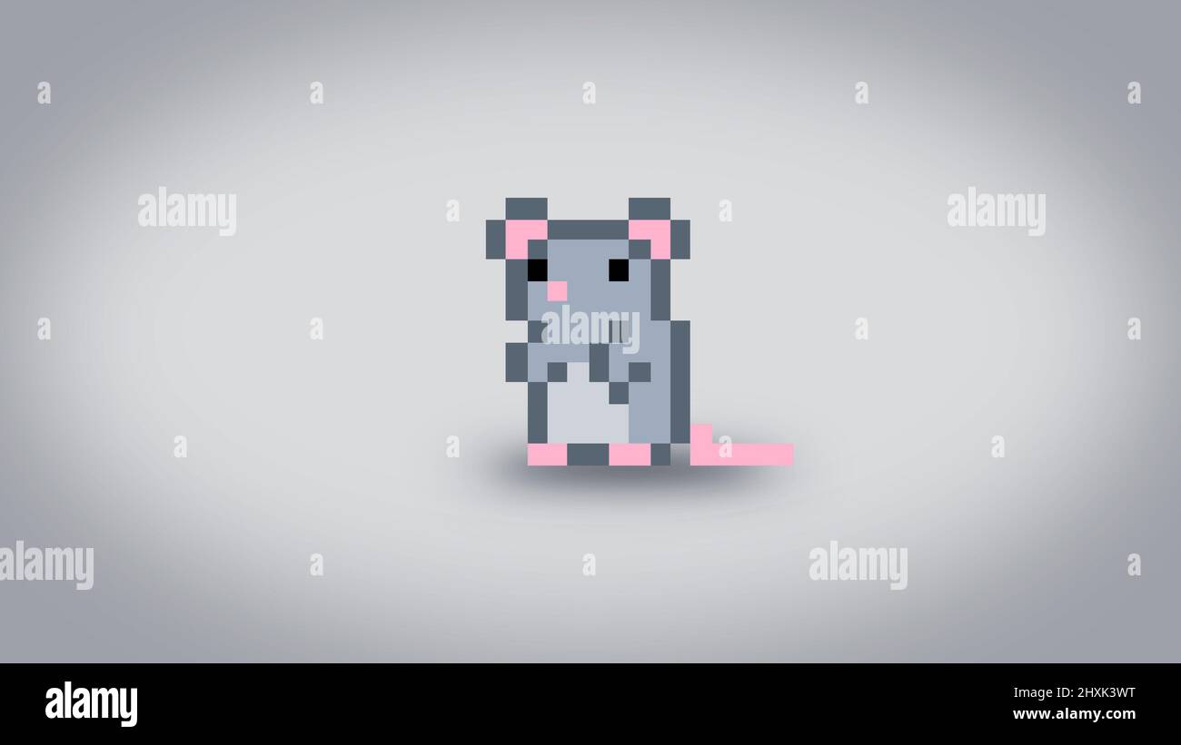 Cute pixel mouse background - high resolution 4k wallpaper Stock Photo