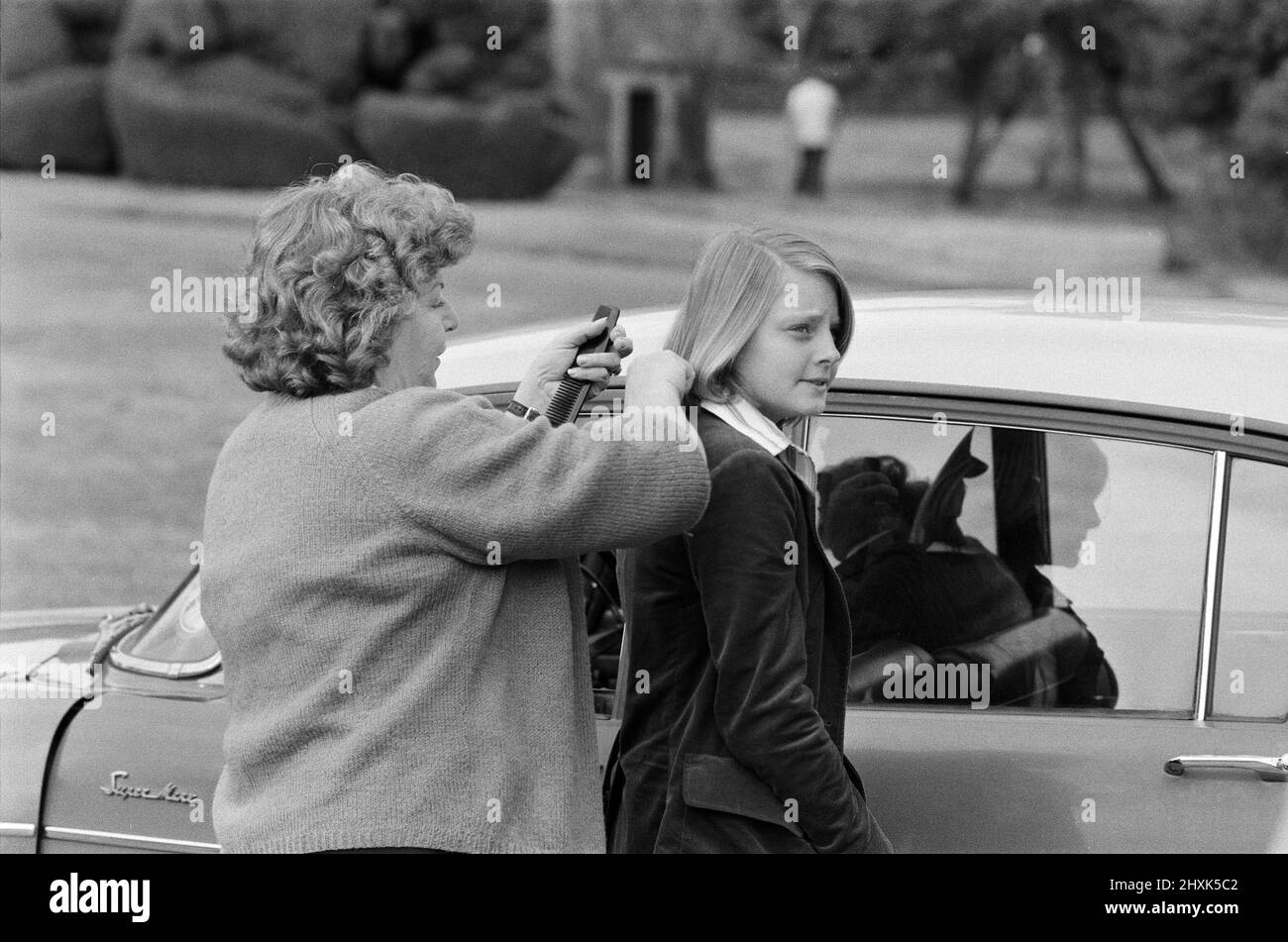 Jodie Foster on the set of "Candleshoe" at Compton Wynyates house, Warwickshire. 10th August