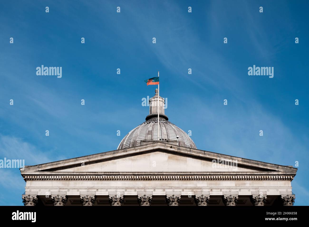 UCL University College London Main Building Tympanum and Entablature, London, UK Stock Photo