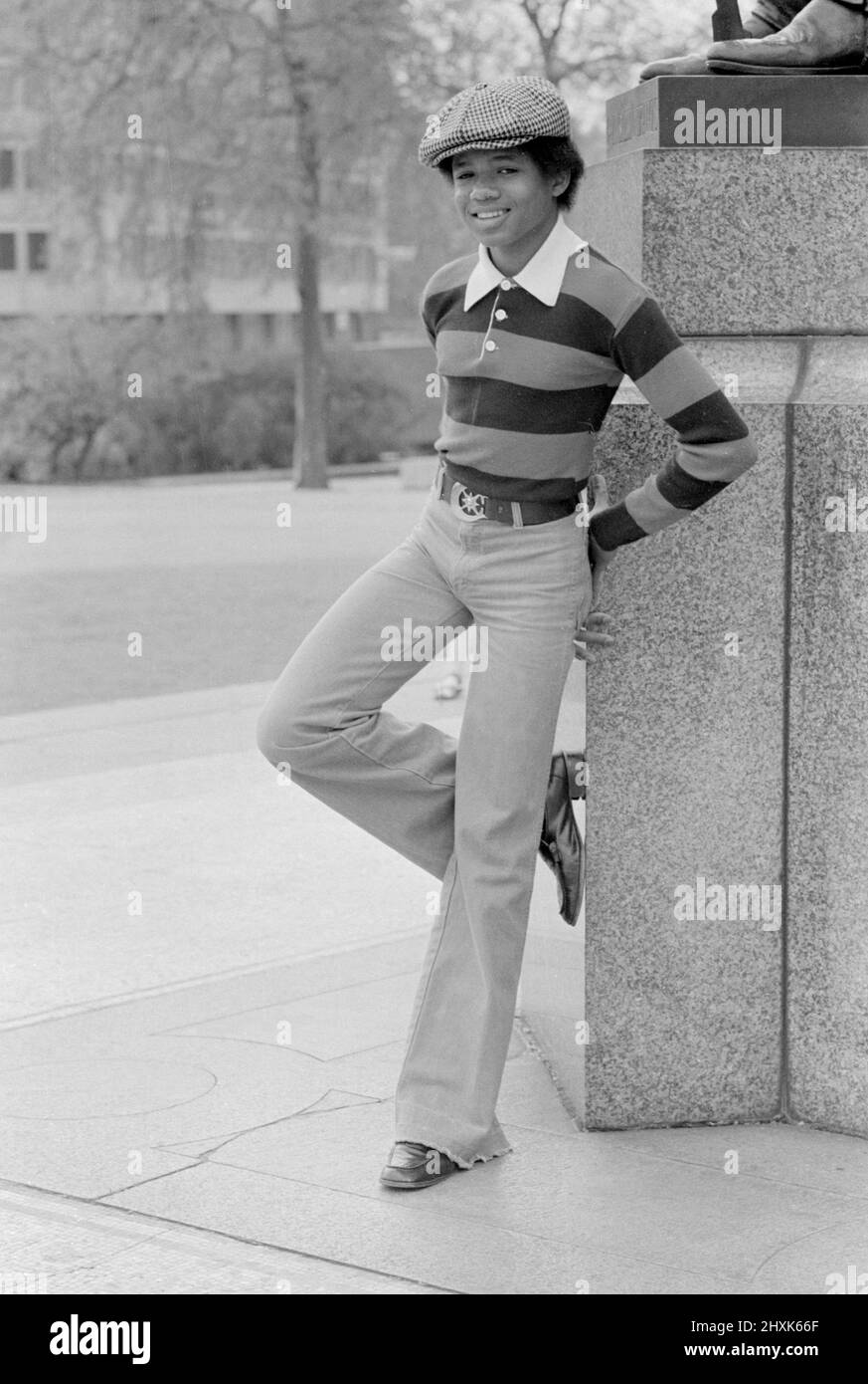 Randy Jackson of the Jackson Five pop group poses in Hyde Park, London