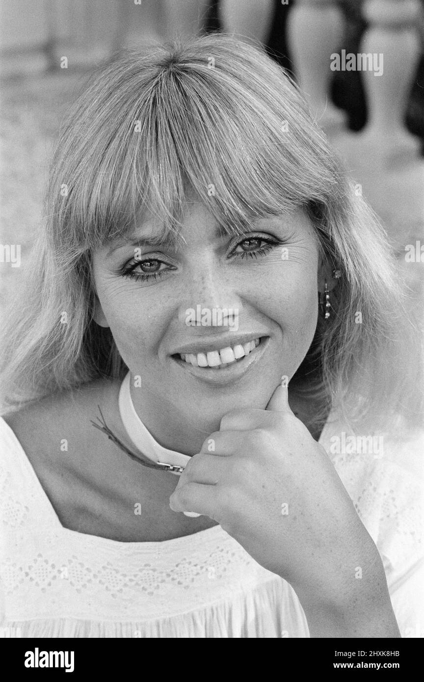 Britt Ekland, Swedish actress, pictured at home in Beverly Hills, Los Angeles, California, USA, July 1977. Stock Photo
